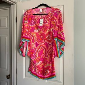 Trina Turk pink swimsuit coverup